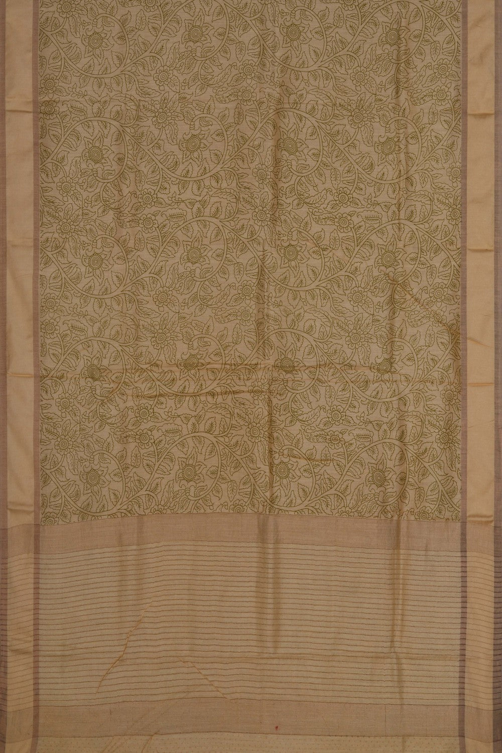 Image of Tussar Silk Floral Printed Saree